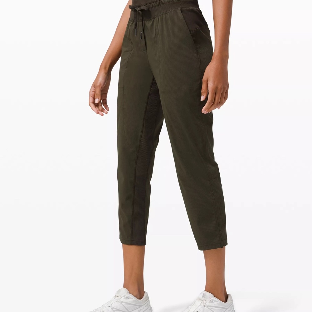 LuluLemon: Dance Studio Mid-Rise Cropped Pant (dark olive green)